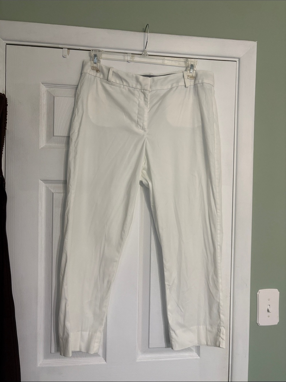 Talbots White Cropped Ankle Pants — Straight Leg